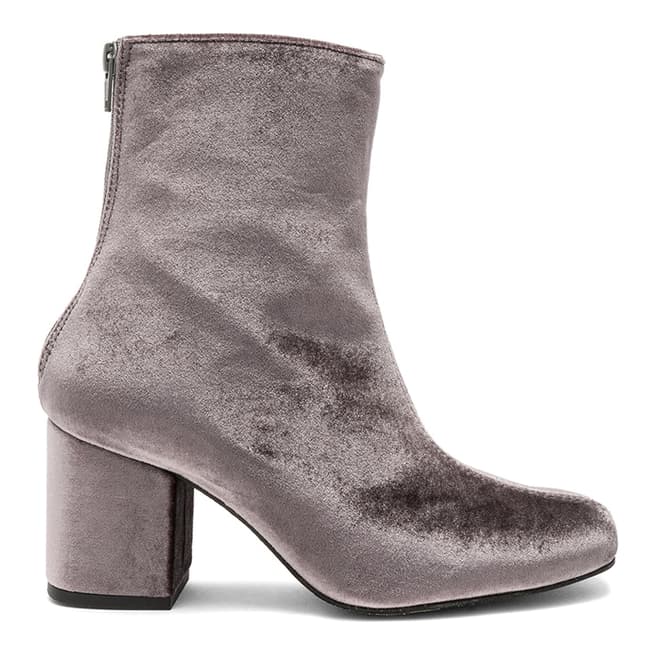 Free People Grey Velvet Cecile Ankle Boots