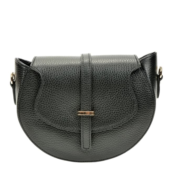Roberta M Black Leather Crossbody Bag