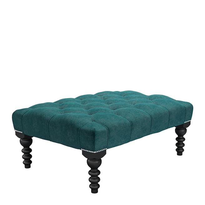 sofa.com Valentin Medium Rectangular Footstool in Jade Smart Velvet