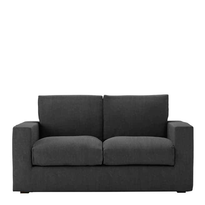 sofa.com Stella 2 Seat Sofa in Charcoal Brushed Linen Cotton