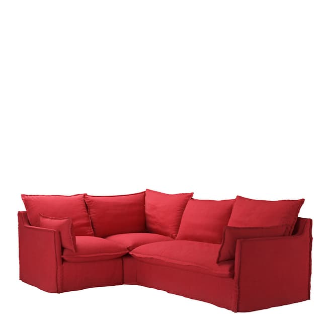 sofa.com Isaac Asym: LHF Single w RHF 2 Seat Sofabed in Strawberry Lace Pick 'N' Mix Cotton