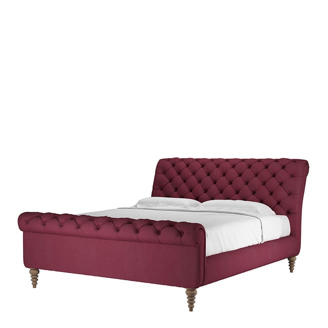 sofa.com Knightsbridge Super King Bed in Boysenberry Brushed Linen Cotton