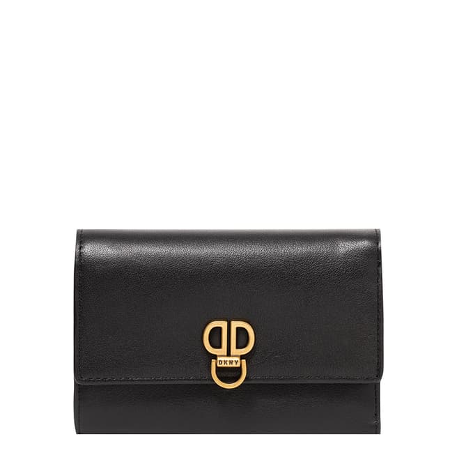 DKNY Black Small Clement Flap Wallet