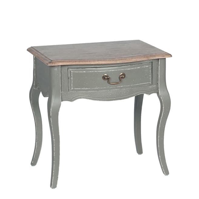 Pacific Life French Grey Rubber Wood 1 Drawer Bedside Table