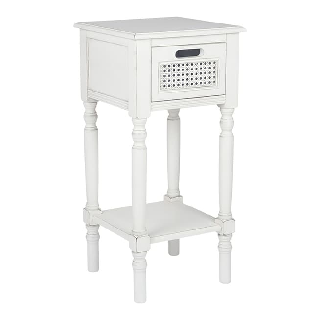 Pacific Life Elizabeth White Pine Wood Square Accent Table
