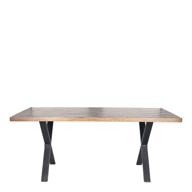 Pacific Life Recycled Wood & Copper Metal Mix Dining Table