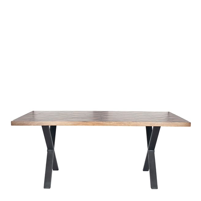Pacific Life Recycled Wood & Silver Metal Mix Dining Table