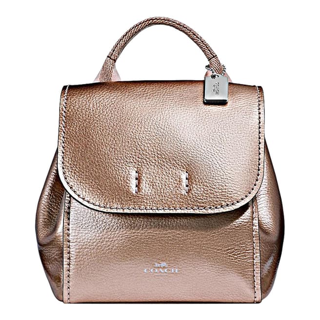 Coach Rose Gold Metallic Derby Backpack