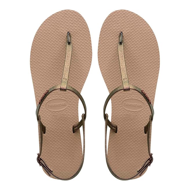 Havaianas Rose Gold Riviera You Crystal Sandals