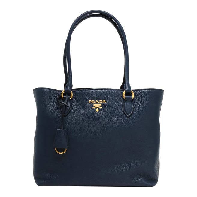 Prada Navy Prada Leather Handbag