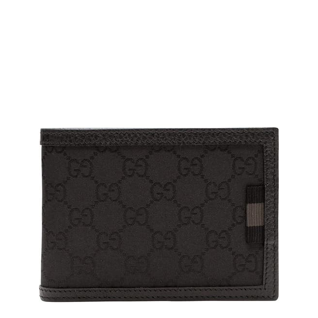 Gucci Men's Black Gucci Leather/Canvas Wallet