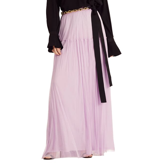 Amanda Wakeley Light Purple Silk Tulle Maxi Skirt