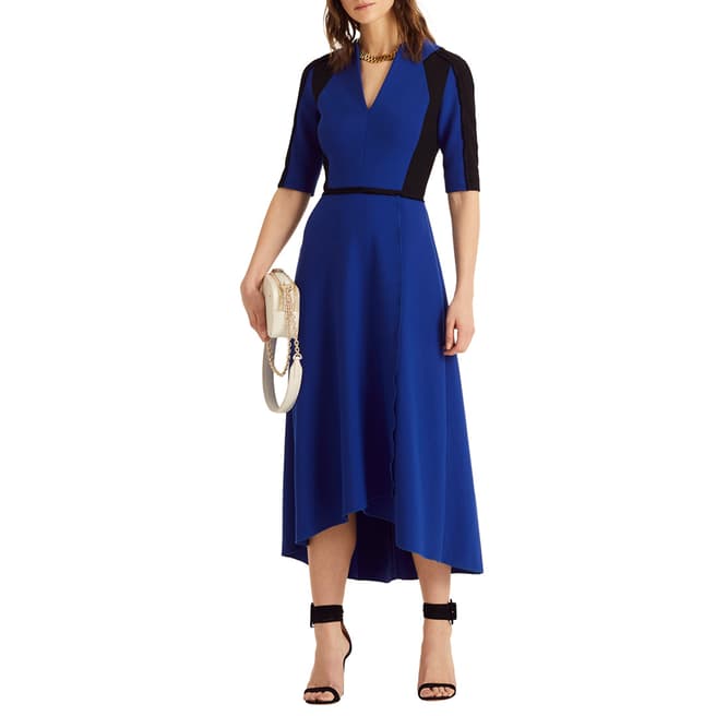 Amanda Wakeley Blue Colour block Tailored Dress