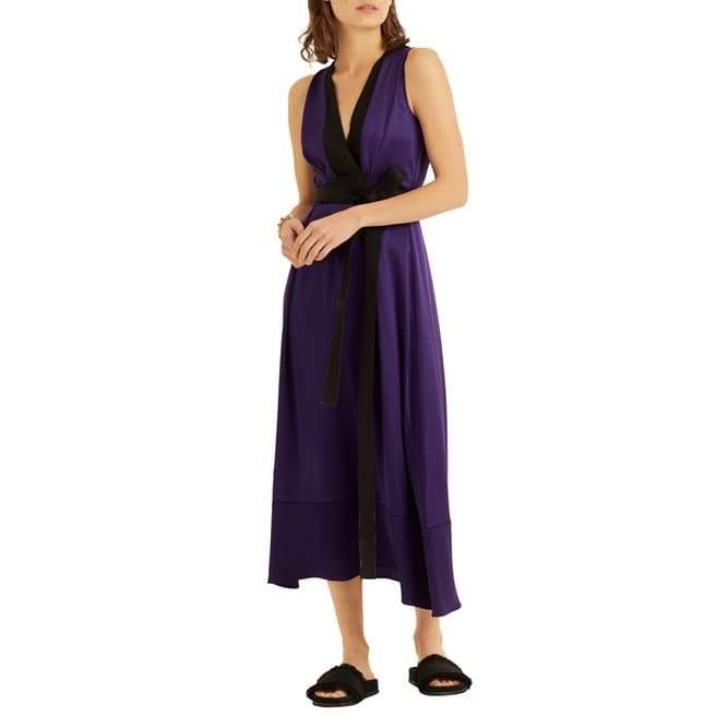 Amanda Wakeley Purple Silk Midi Dress