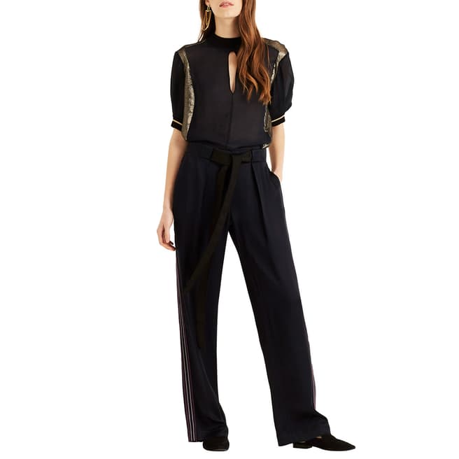 Amanda Wakeley Midnight Relaxed Satin Trousers