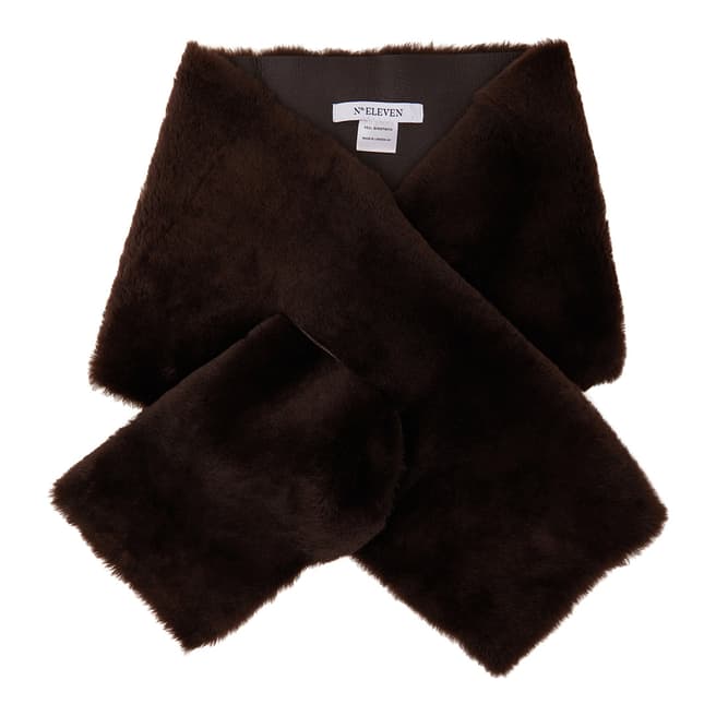 N°· Eleven Brown Shearling Scarf