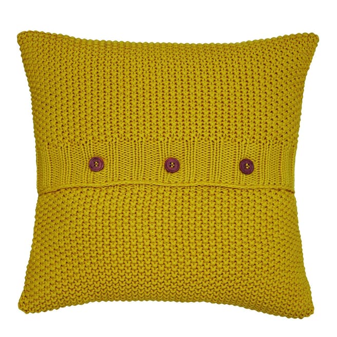 Joules Moss Stitch Cushion, Gold