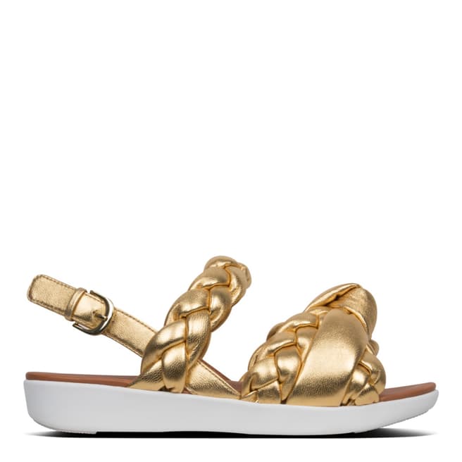 FitFlop Artisan Gold Leather Braid Sandals