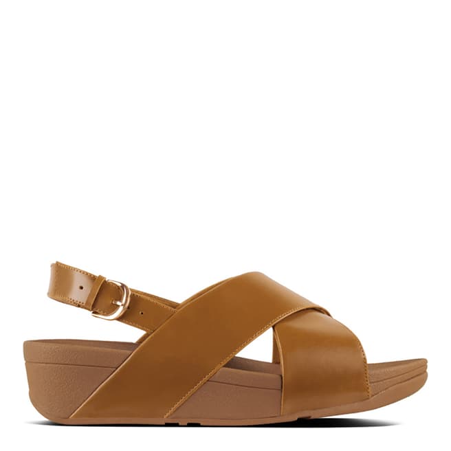 FitFlop Caramel Leather Lulu Cross Sandals