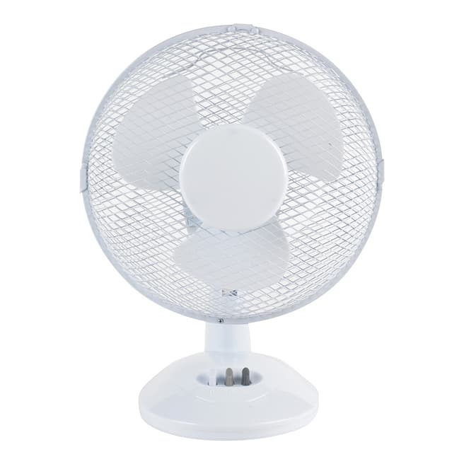 Beldray White Oscillating Desk Fan, 23cm