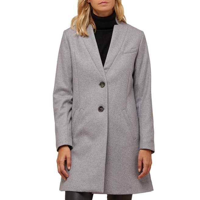 Avie Grey Wool Blend Tailored Coat