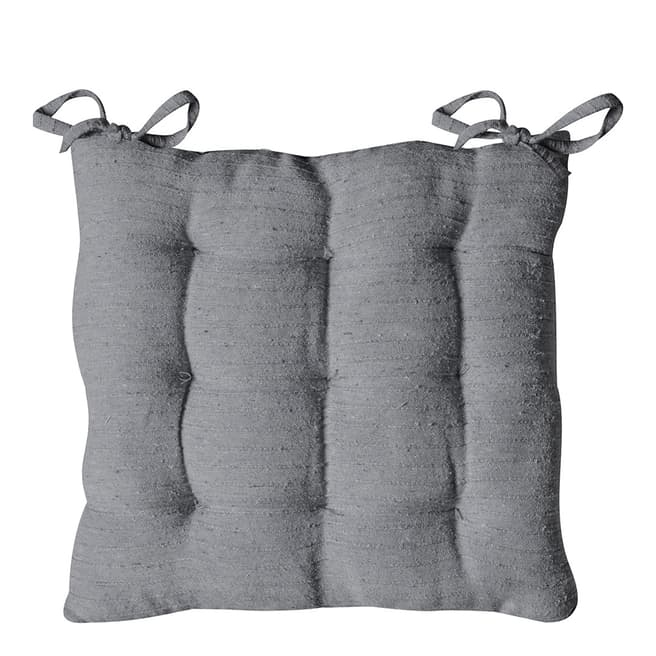 Gallery Living Set of 2 Light Grey Cotton Rib Seat Pad, 45x45cm