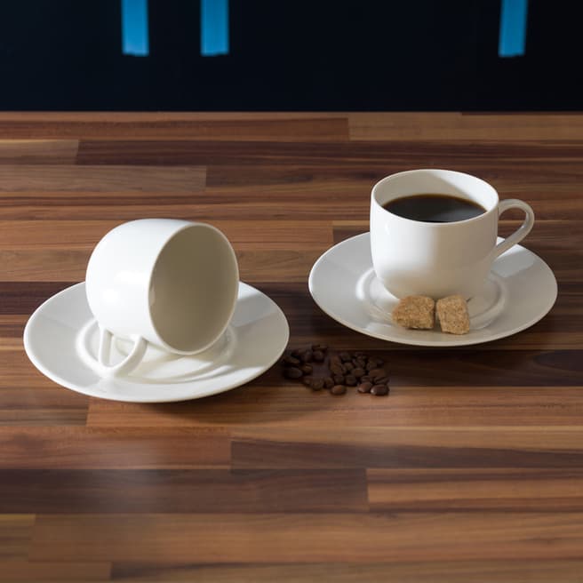 Alessi Set of 2 La Bella Tea & Coffee Cups with Saucers, 180ml
