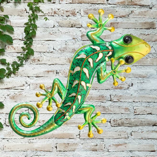 Creekwood Green Gecko Glass Wall Art