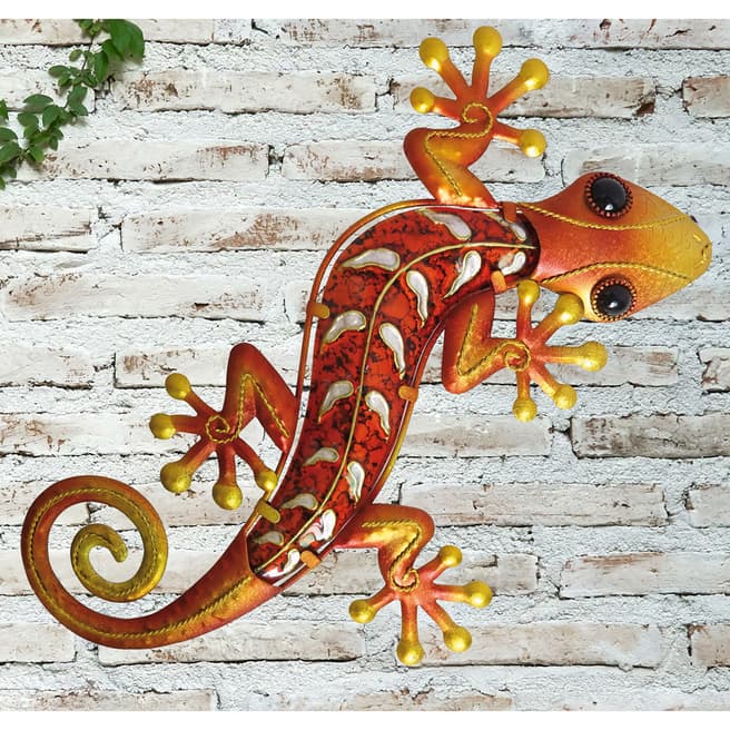 Creekwood Orange Gecko Glass Wall Art