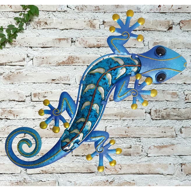 Creekwood Blue Gecko Glass Wall Art