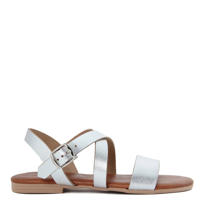 Miss Butterfly Silver Leather Gladiator Style Sandals