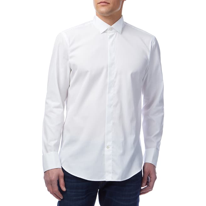 BOSS White Ewen Cotton Regular Shirt