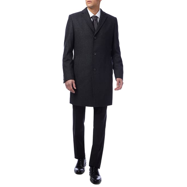BOSS Grey Stratus Wool Blend Coat