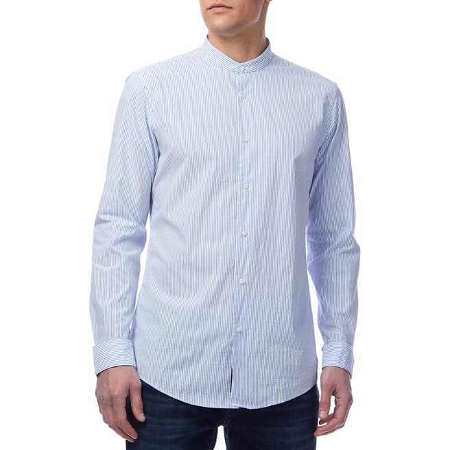 BOSS Blue/White Jordi Slim Cotton Shirt