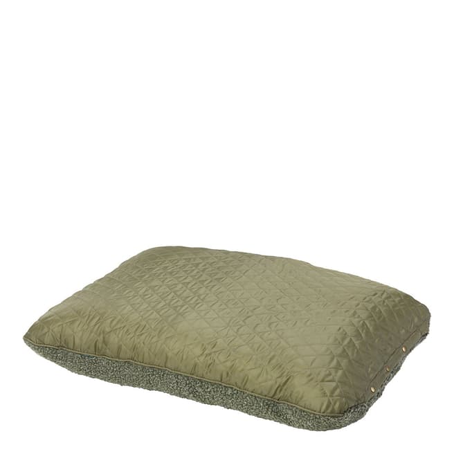 House Of Paws Green Country Quilted & Fleece Cushion Bed, S/M