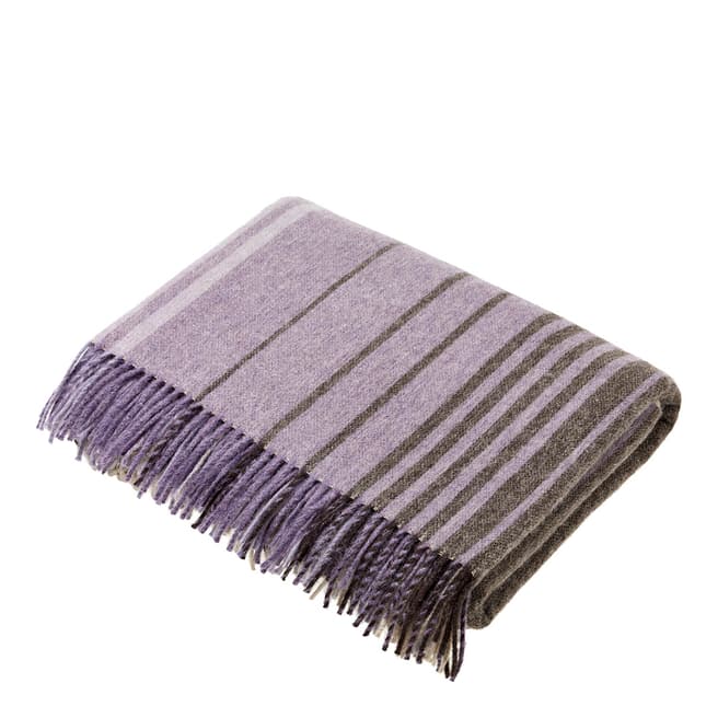 Bronte by Moon Lilac Stripe Lambswool Throw 140x185cm