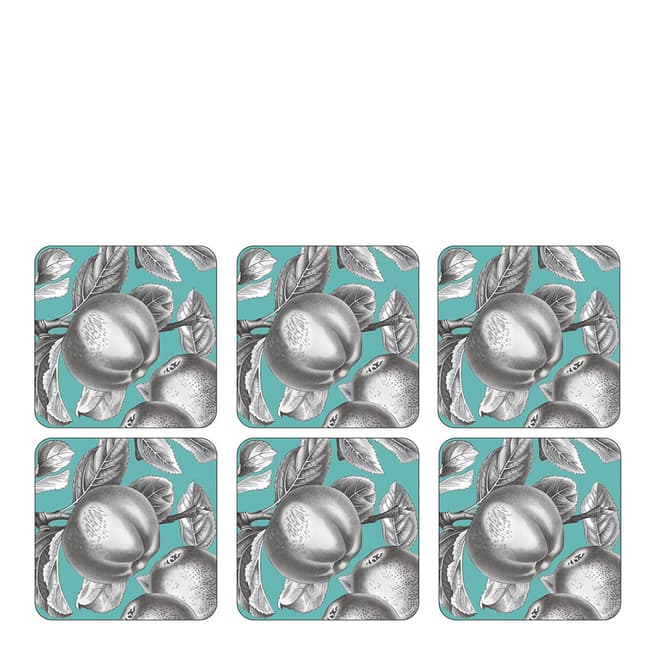 Pimpernel Set of 6 Pomona Turquoise Coasters