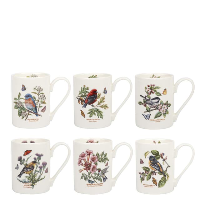 Portmeirion Set of 6 Botanic Garden Birds Coffee Mugs