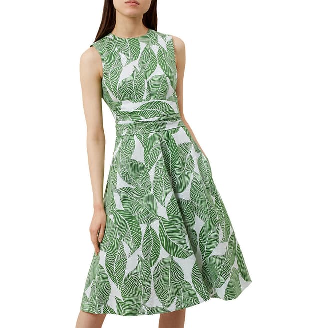 Hobbs London Green Twitchill Linen Dress
