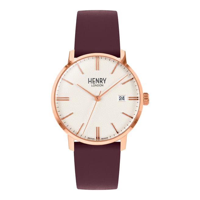 Henry London Berry Regency Leather Watch