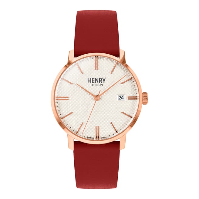 Henry London Red Regency Leather Watch