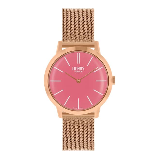 Henry London Pink Brushed Rose Gold Watch