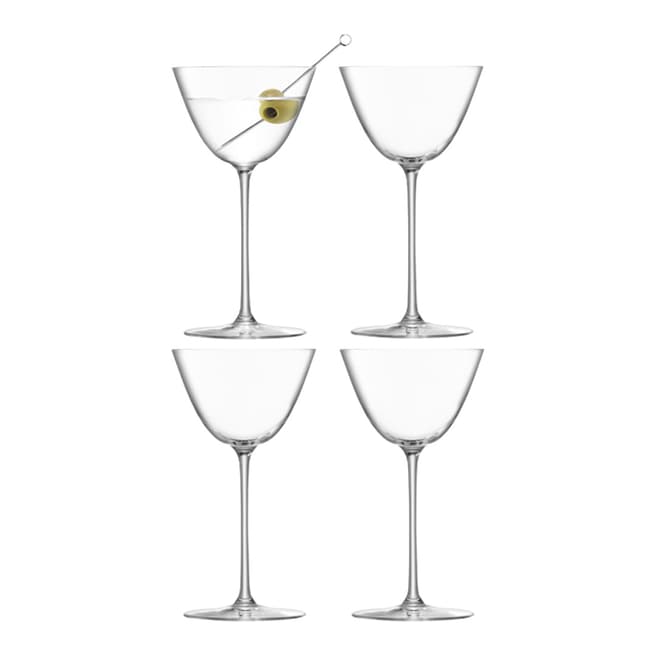 LSA Set of 4 Borough Martini Glasses, 195ml
