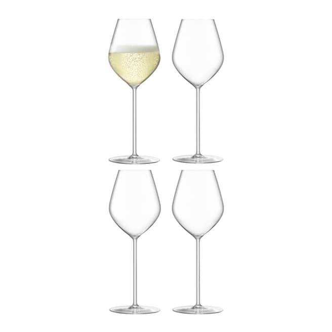 LSA Set of 4 Borough Champagne Tulip Glasses, 285ml