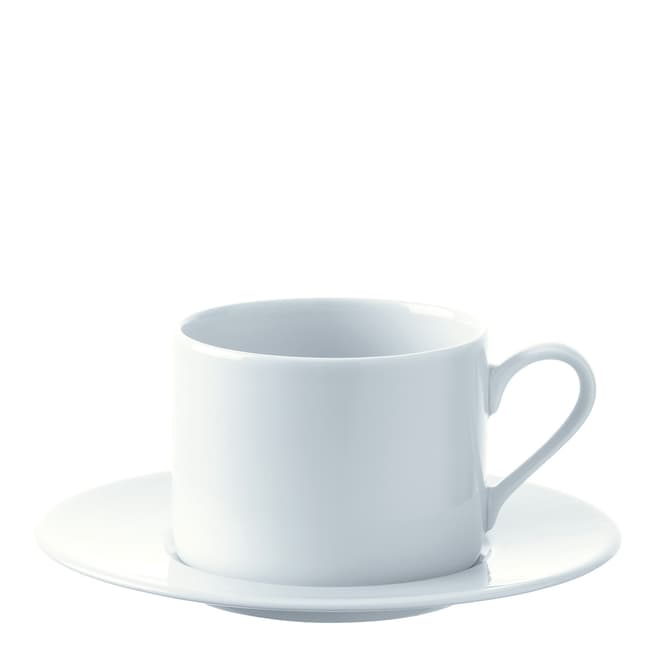 LSA Set of 4 Dine Straight Tea Cup & Saucers, 250ml