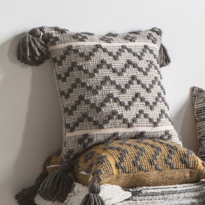 Gallery Living Grey Lattice Weave Cushion 45x45cm