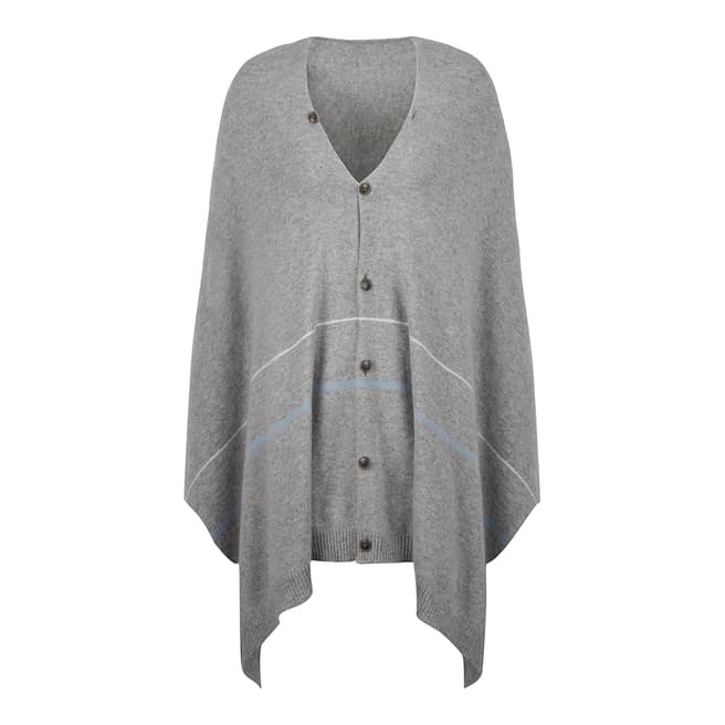 Duffy NY Grey Cashmere Knitted Poncho