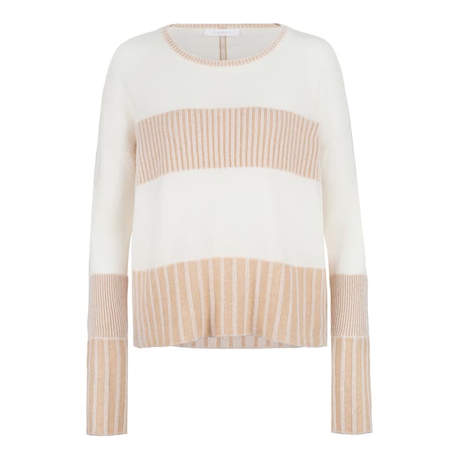 Duffy NY White/Beige  Ribbed Cashmere Jumper
