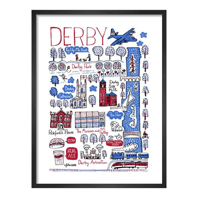 Julia Gash Derby Cityscape 36x28cm Framed Print