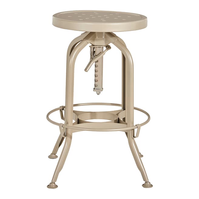 Fifty Five South Gator Adjustable Stool, Powder Coated Steel, Champagne Finish